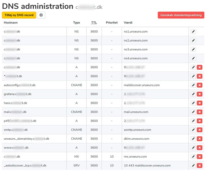 DNS opsætning